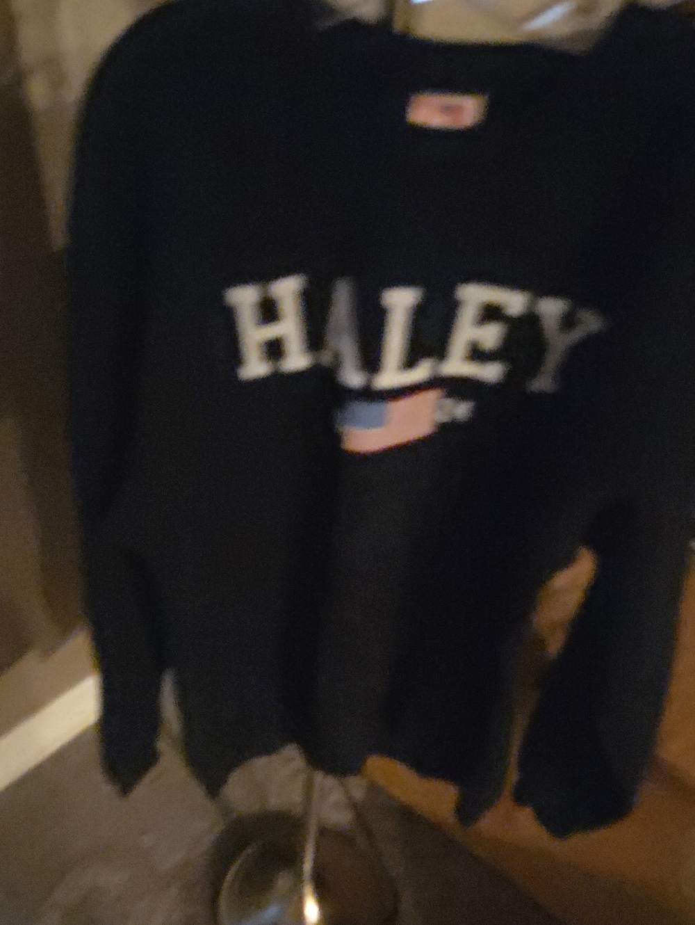 Nikki HALEY Logo Black Crewneck Sweatshirt - Casual Pullover